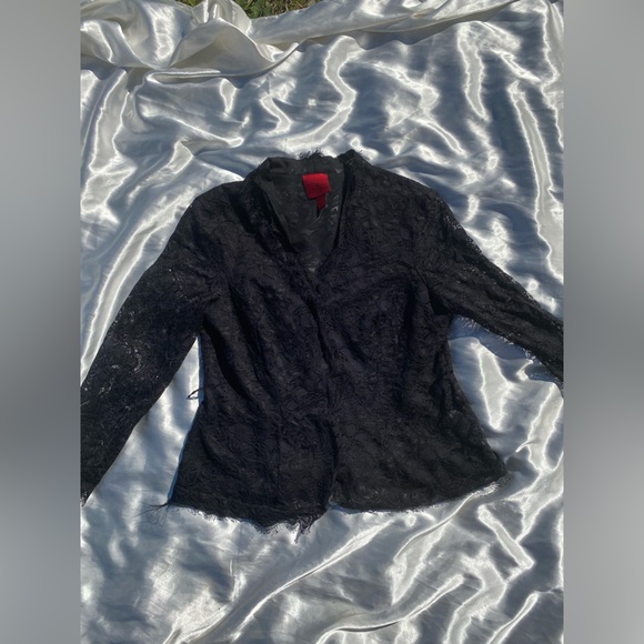 Js collection lace black overlay shirt size US 10 - Picture 5 of 9